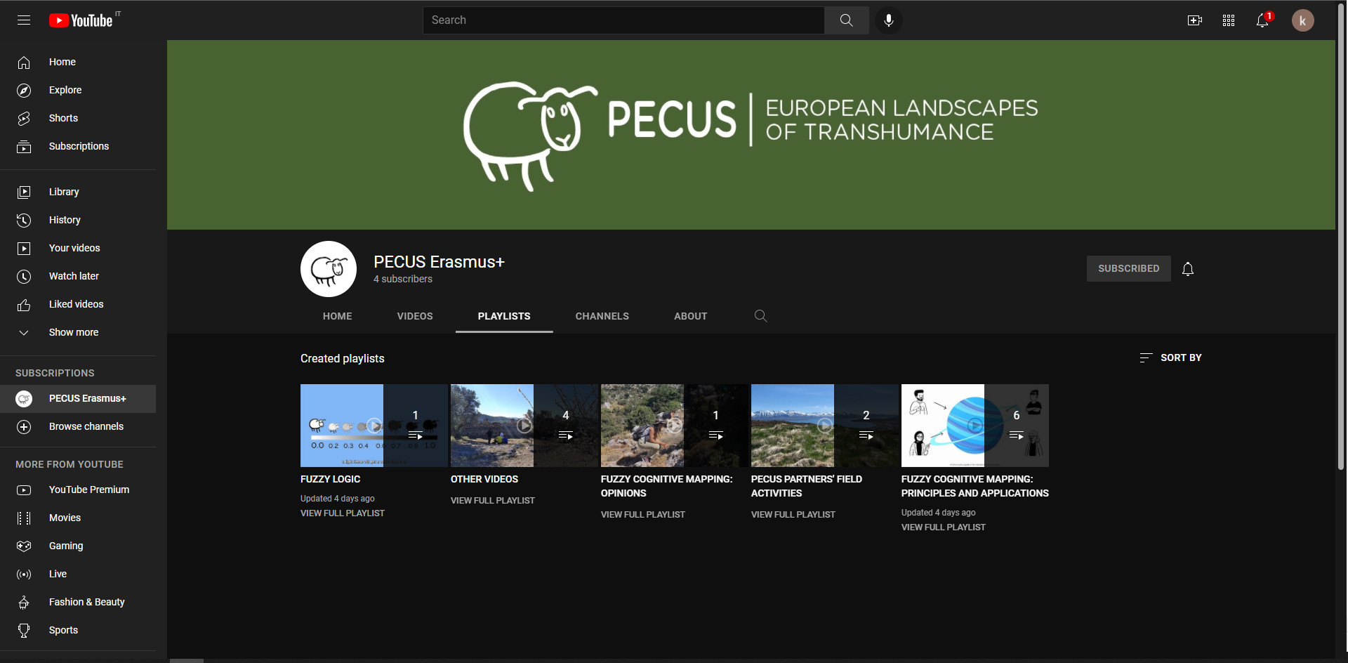 PECUS YouTube channel